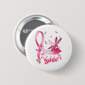 Badge Rond 5 Cm Dragonfly rose Ribbon Cancer du sein (Devant & derrière)