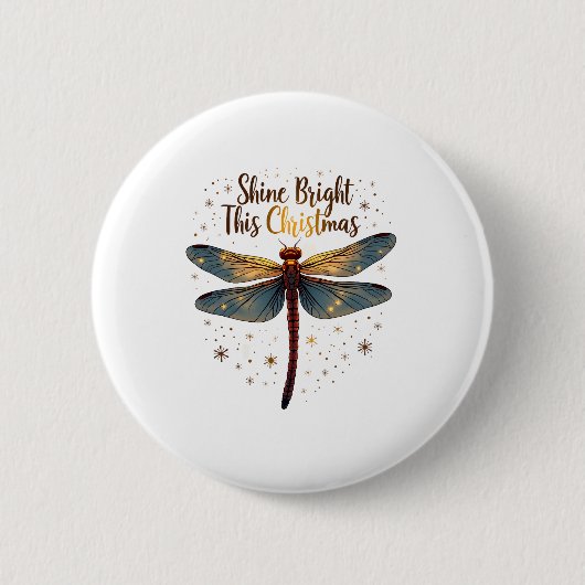 Badge Rond 5 Cm Dragonfly Star de Noël (Devant)