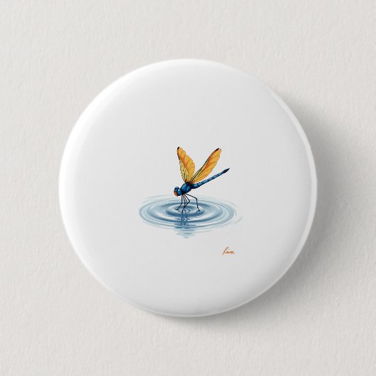 Badge Rond 5 Cm Dragonfly Tshirt Women Men Kids Insect Darner Skim (Devant)
