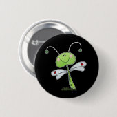 Badge Rond 5 Cm Dragonfly with Hearts (Devant & derrière)