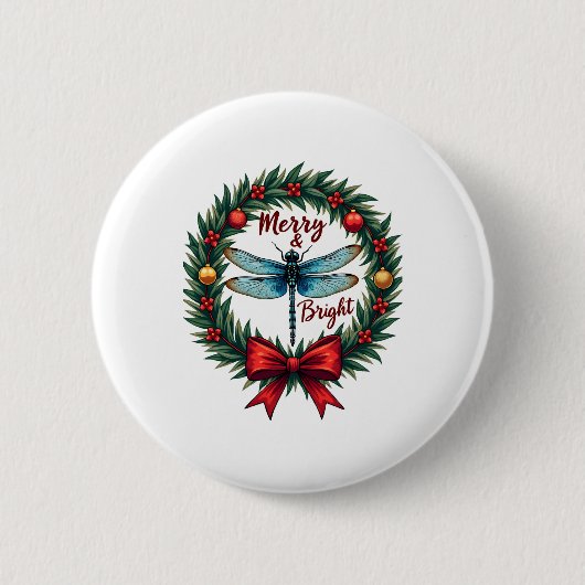 Badge Rond 5 Cm Dragonfly Wreath (Devant)