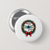Badge Rond 5 Cm Dragonfly Wreath (Devant & derrière)
