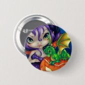 Badge Rond 5 Cm "Dragonling chéri bouton d'II" (Devant & derrière)