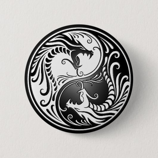 Badge Rond 5 Cm Dragons de Yin Yang (Devant)