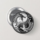 Badge Rond 5 Cm Dragons de Yin Yang (Devant & derrière)