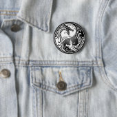 Badge Rond 5 Cm Dragons de Yin Yang (En situation)