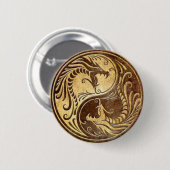 Badge Rond 5 Cm Dragons en pierre de Yin Yang (Devant & derrière)