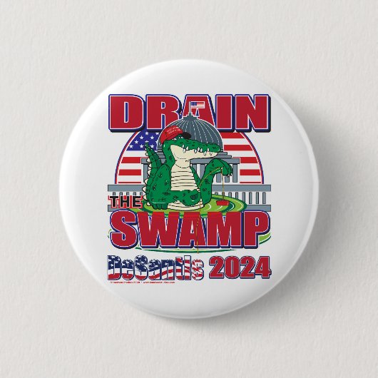 Badge Rond 5 Cm Drain-The-Swamp-DeSantis-2024 (Devant)
