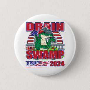 Badge Rond 5 Cm Drain-The-Swamp-Trump-2024