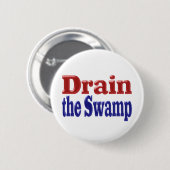 Badge Rond 5 Cm Drainer le texte bleu marécage (Devant & derrière)