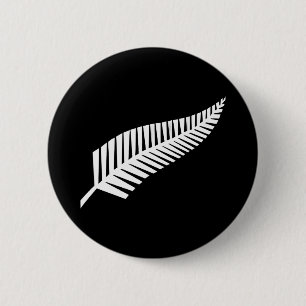 Badge Rond 5 Cm Drapeau à fougère argentée (NZ)