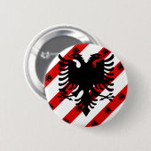 Badge Rond 5 Cm Drapeau albanais de rayures (Devant & derrière)