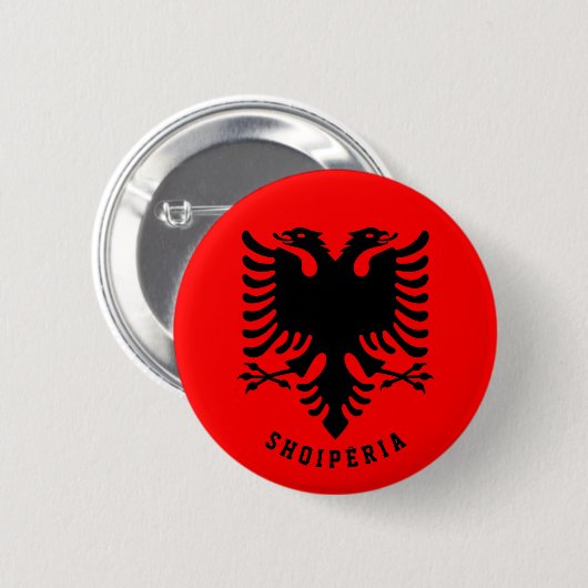 Badge Rond 5 Cm Drapeau Albanie (Devant & derrière)