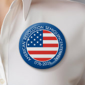 Badge Rond 5 Cm Drapeau américain 250 Semiquincentennial 1776-2026