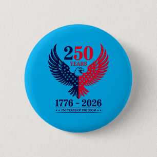 Badge Rond 5 Cm Drapeau américain à l'aigle 250 ans 250e anniversa