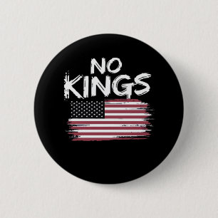 Badge Rond 5 Cm Drapeau Américain à l'Envers Distress No Kings Lon