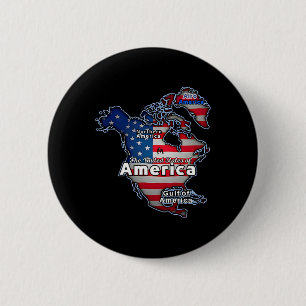 Badge Rond 5 Cm Drapeau américain amusant Canada Groenland Carte d