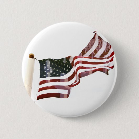 Badge Rond 5 Cm Drapeau américain aux croix (Devant)