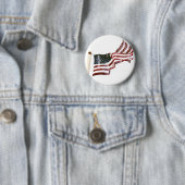 Badge Rond 5 Cm Drapeau américain avec croix (En situation)