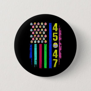 Badge Rond 5 Cm Drapeau américain avec des œufs drôle Trump 45 47