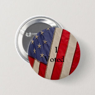 Badge Rond 5 Cm Drapeau Américain avec J'ai Voté