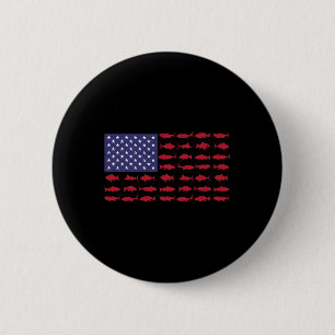 Badge Rond 5 Cm Drapeau américain B Pêche Enfant Garçon Jeunes Fem