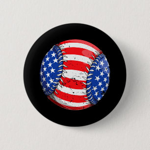 Badge Rond 5 Cm Drapeau américain baseball 4 juillet garçons homme