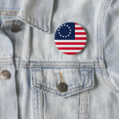 Badge Rond 5 Cm Drapeau américain Betsy Ross 13 étoiles (En situation)