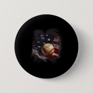 Badge Rond 5 Cm Drapeau Américain Bysebyll Vintage 4 Juillet Usa P