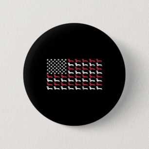 Badge Rond 5 Cm Drapeau américain Dachshund Patriotique Chien Homm