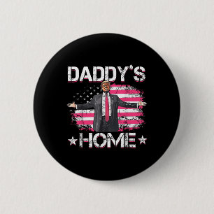 Badge Rond 5 Cm Drapeau américain Daddys Accueil Trump 2024 Patrio
