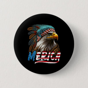 Badge Rond 5 Cm Drapeau américain d'aigle patriotique 4 juillet Me