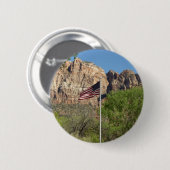 Badge Rond 5 Cm Drapeau américain dans le Parc national de Sion II (Devant & derrière)