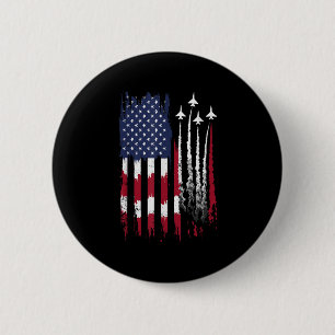 Badge Rond 5 Cm Drapeau américain de la Force aérienne Patriotique