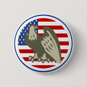 Badge Rond 5 Cm Drapeau américain de l'aigle