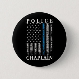 Badge Rond 5 Cm Drapeau américain de l'aumônier de police