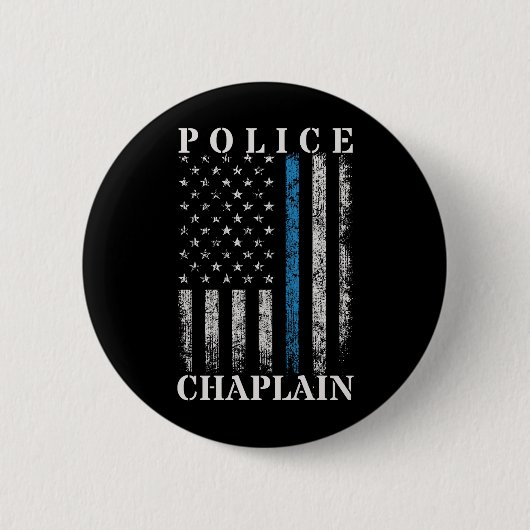 Badge Rond 5 Cm Drapeau américain de l'aumônier de police (Devant)