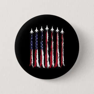 Badge Rond 5 Cm Drapeau américain de l'US Air Force 4 juillet patr
