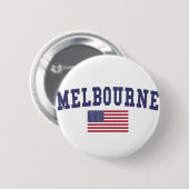 Badge Rond 5 Cm Drapeau américain de Melbourne (Devant & derrière)