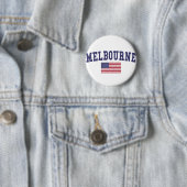 Badge Rond 5 Cm Drapeau américain de Melbourne (En situation)
