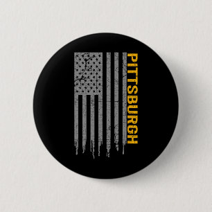 Badge Rond 5 Cm Drapeau américain de Pittsburgh