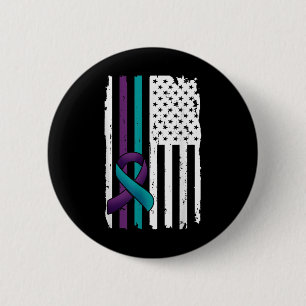 Badge Rond 5 Cm Drapeau américain de sensibilisation à la préventi