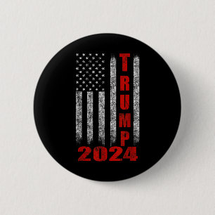 Badge Rond 5 Cm Drapeau américain design Trump 2024