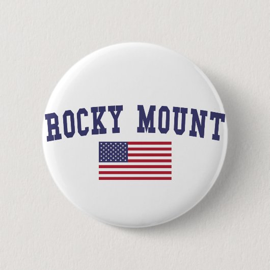 Badge Rond 5 Cm Drapeau américain du mont Rocky (Devant)