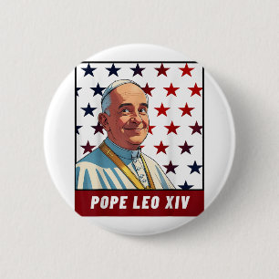 Badge Rond 5 Cm Drapeau américain du nouveau pape Leo Xiv Robert