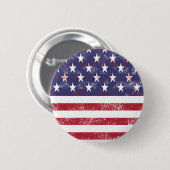 Badge Rond 5 Cm Drapeau américain en détresse (Devant & derrière)