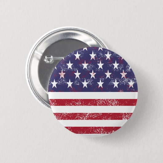 Badge Rond 5 Cm Drapeau américain en détresse (Devant & derrière)
