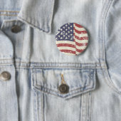 Badge Rond 5 Cm Drapeau américain en détresse (En situation)