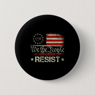 Badge Rond 5 Cm Drapeau américain en détresse Trump Résister et pr