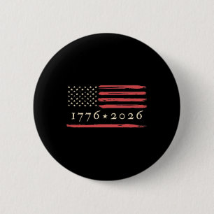 Badge Rond 5 Cm Drapeau Américain En Distress Vintage Patriotique